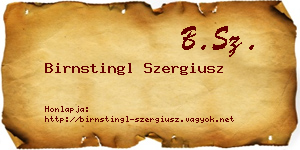 Birnstingl Szergiusz névjegykártya